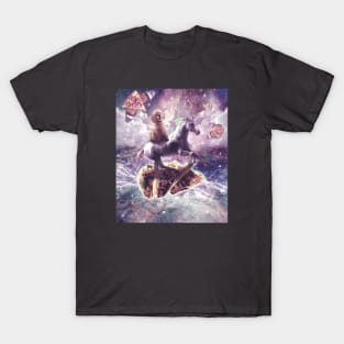 Poodle Riding Unicorn on Taco T-Shirt